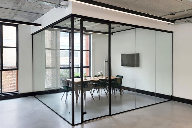 Used glass office discount partitions for sale