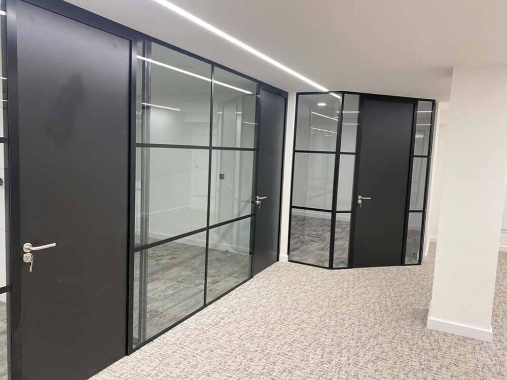 Glass Partitions with Timber Door