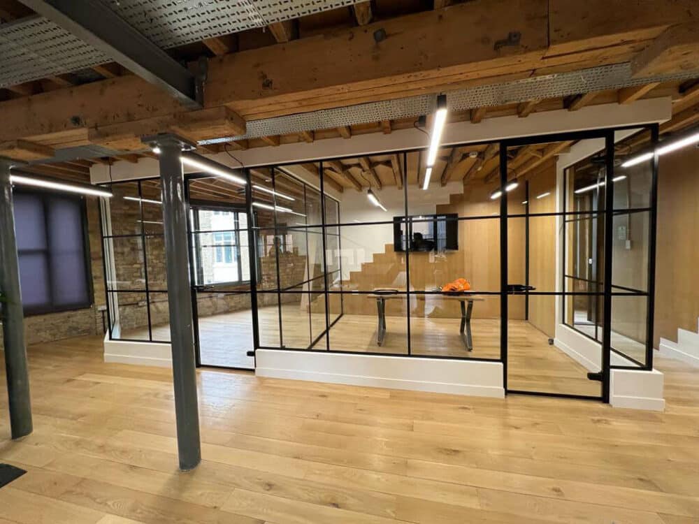 Industrial Framed Glass Partitioning