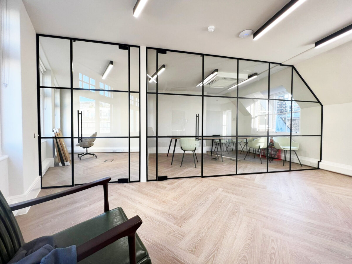 Creating Chic Office Space With A Black Frame Glass Partition