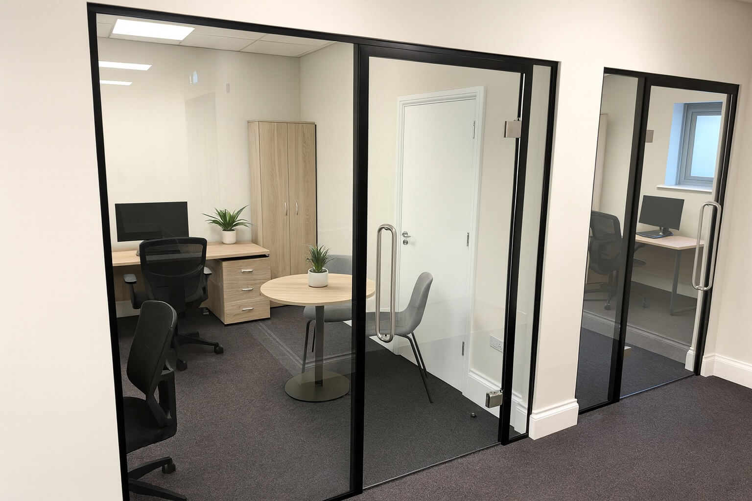 Glass partitioning installation